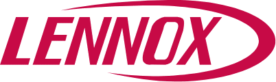 Logo of Lennox featuring the brand name in red with a curved line extending from the letter "L" to the right.
